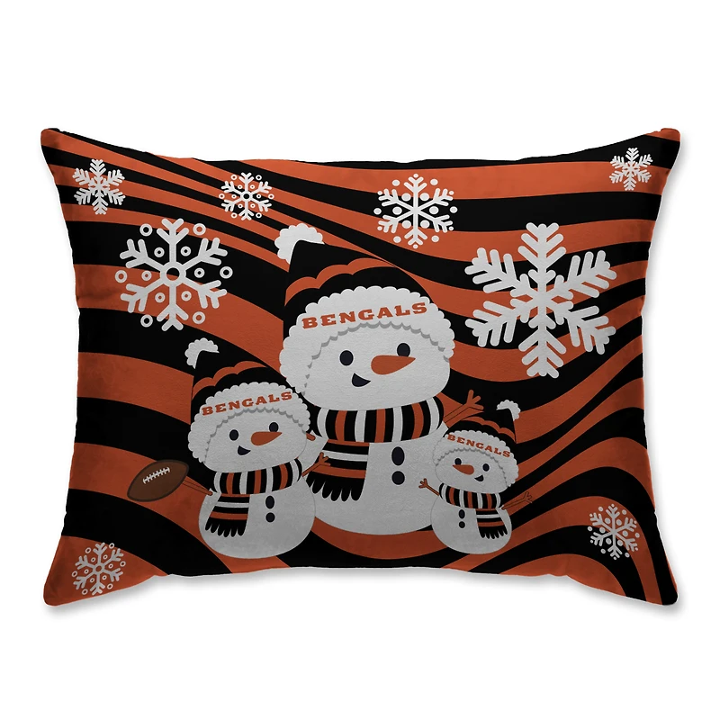Cincinnati Bengals 20'' x 26'' Holiday Team Snowman Bed Pillow