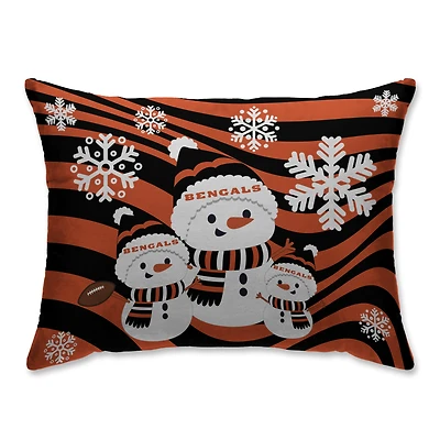 Cincinnati Bengals 20'' x 26'' Holiday Team Snowman Bed Pillow
