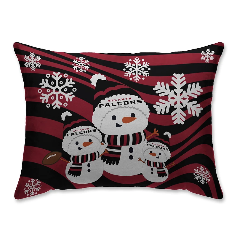 Atlanta Falcons 20'' x 26'' Holiday Team Snowman Bed Pillow