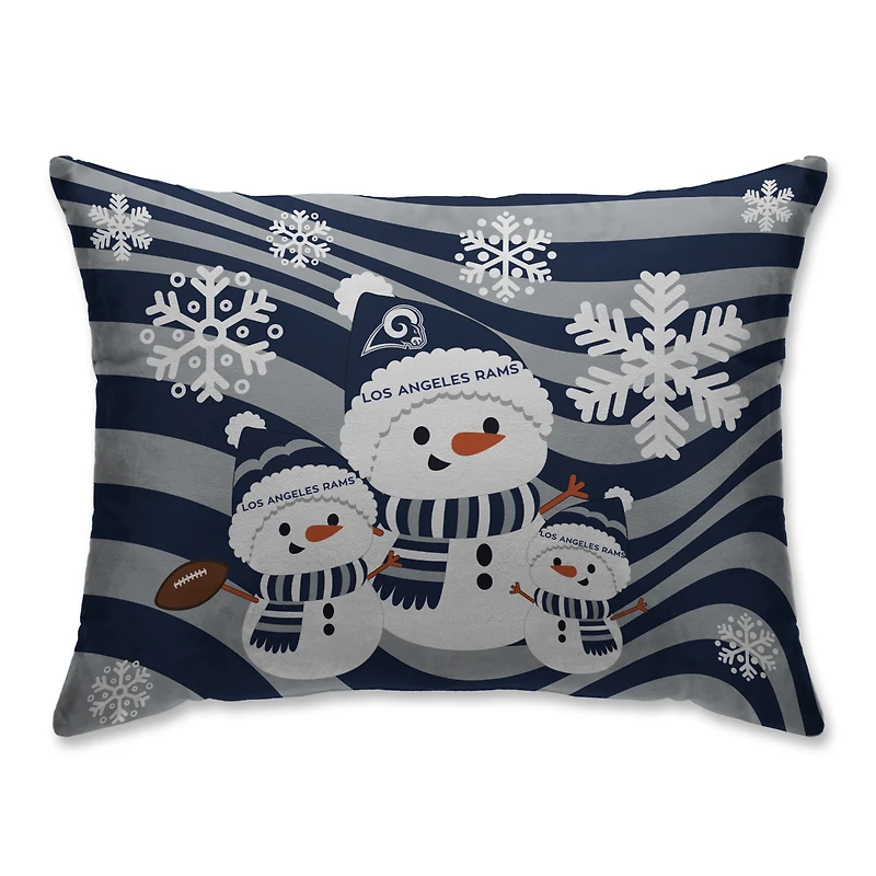 Los Angeles Rams 20'' x 26'' Holiday Team Snowman Bed Pillow