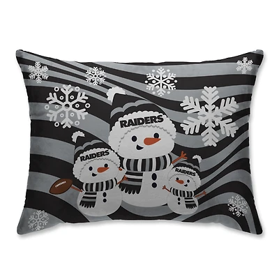 Las Vegas Raiders 20'' x 26'' Holiday Team Snowman Bed Pillow