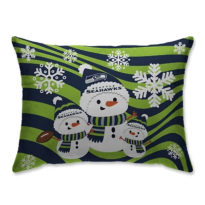 Seattle Seahawks 20'' x 26'' Holiday Team Snowman Bed Pillow
