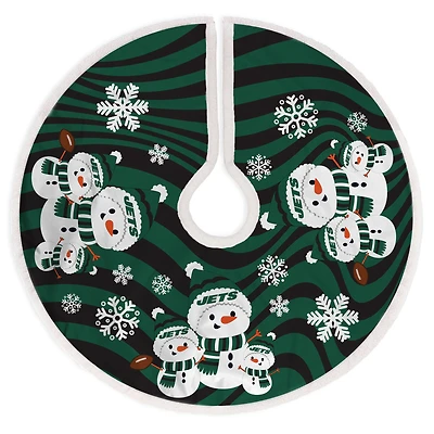 New York Jets Snowman Sherpa Christmas Tree Skirt