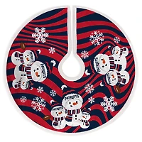 New England Patriots Snowman Sherpa Christmas Tree Skirt