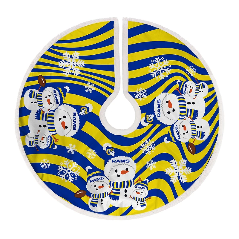 Los Angeles Rams Snowman Sherpa Christmas Tree Skirt