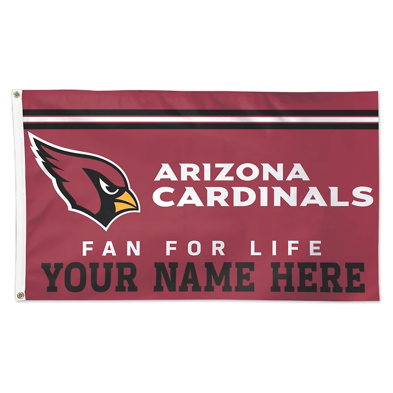WinCraft Arizona Cardinals 3' x 5' One-Sided Deluxe Personalized Flag