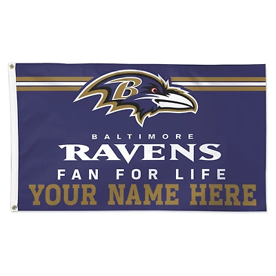 WinCraft Baltimore Ravens 3' x 5' One-Sided Deluxe Personalized Flag
