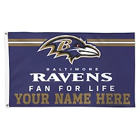 WinCraft Baltimore Ravens 3' x 5' One-Sided Deluxe Personalized Flag