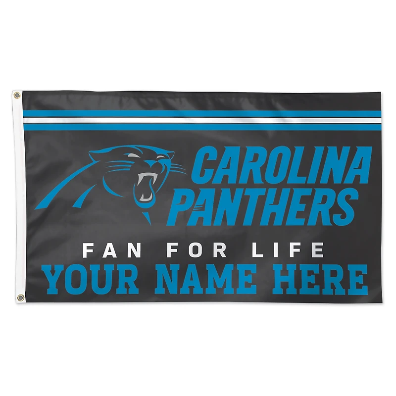 WinCraft Carolina Panthers 3' x 5' One-Sided Deluxe Personalized Flag