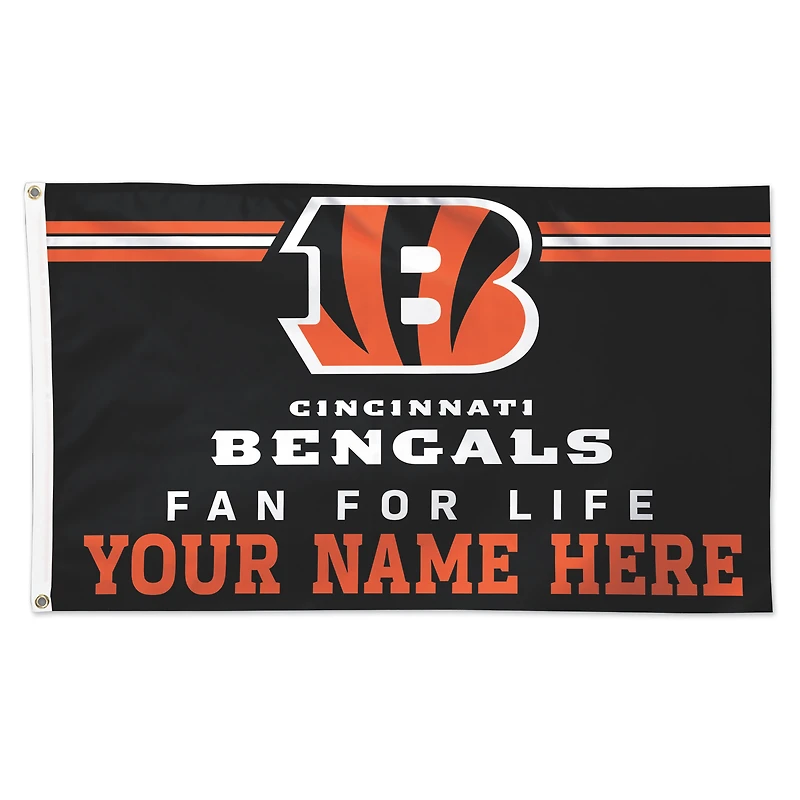 WinCraft Cincinnati Bengals 3' x 5' One-Sided Deluxe Personalized Flag