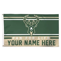 WinCraft Milwaukee Bucks 3' x 5' One-Sided Deluxe Personalized Flag