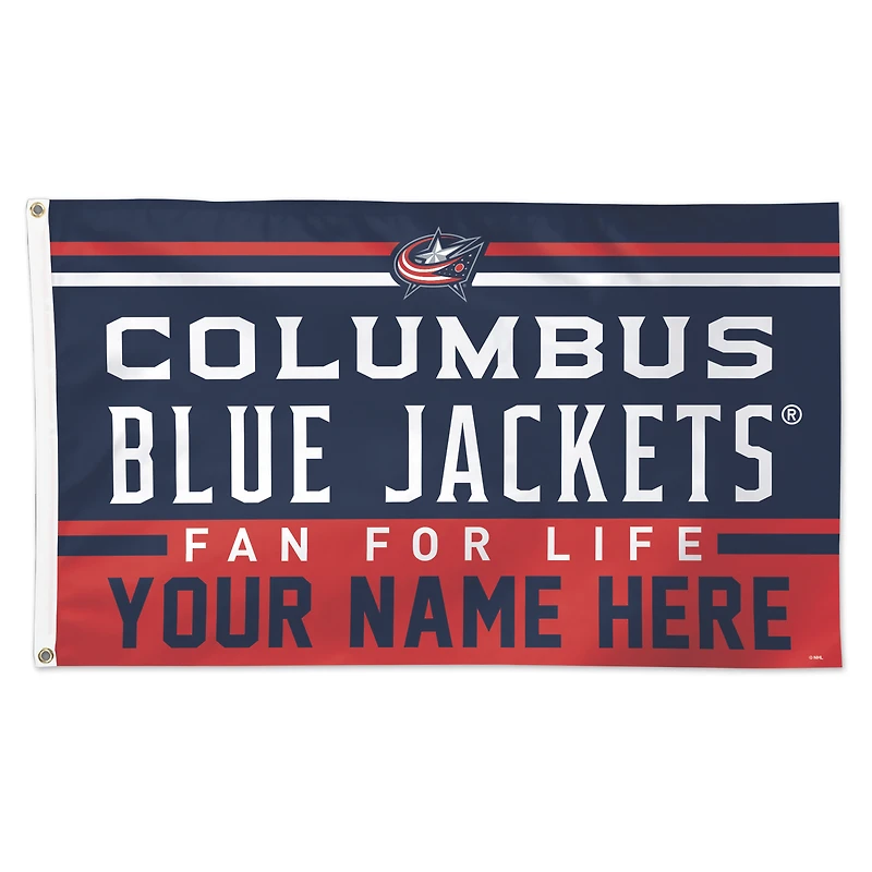 WinCraft Columbus Blue Jackets 3' x 5' One-Sided Deluxe Personalized Flag