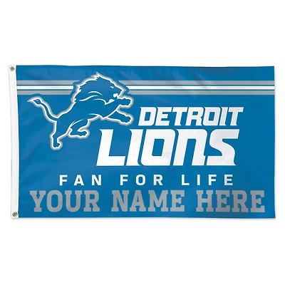 WinCraft Detroit Lions 3' x 5' One-Sided Deluxe Personalized Flag
