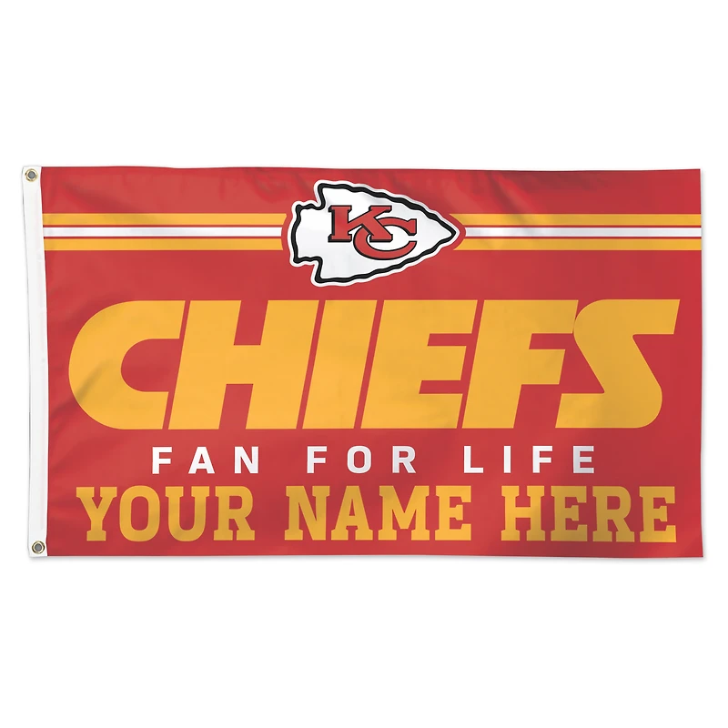 WinCraft Kansas City Chiefs 3' x 5' One-Sided Deluxe Personalized Flag