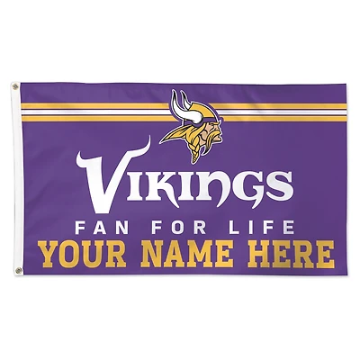WinCraft Minnesota Vikings 3' x 5' One-Sided Deluxe Personalized Flag