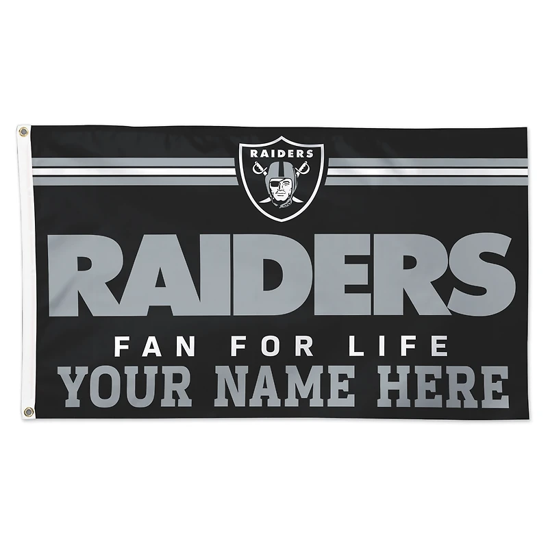WinCraft Las Vegas Raiders 3' x 5' One-Sided Deluxe Personalized Flag
