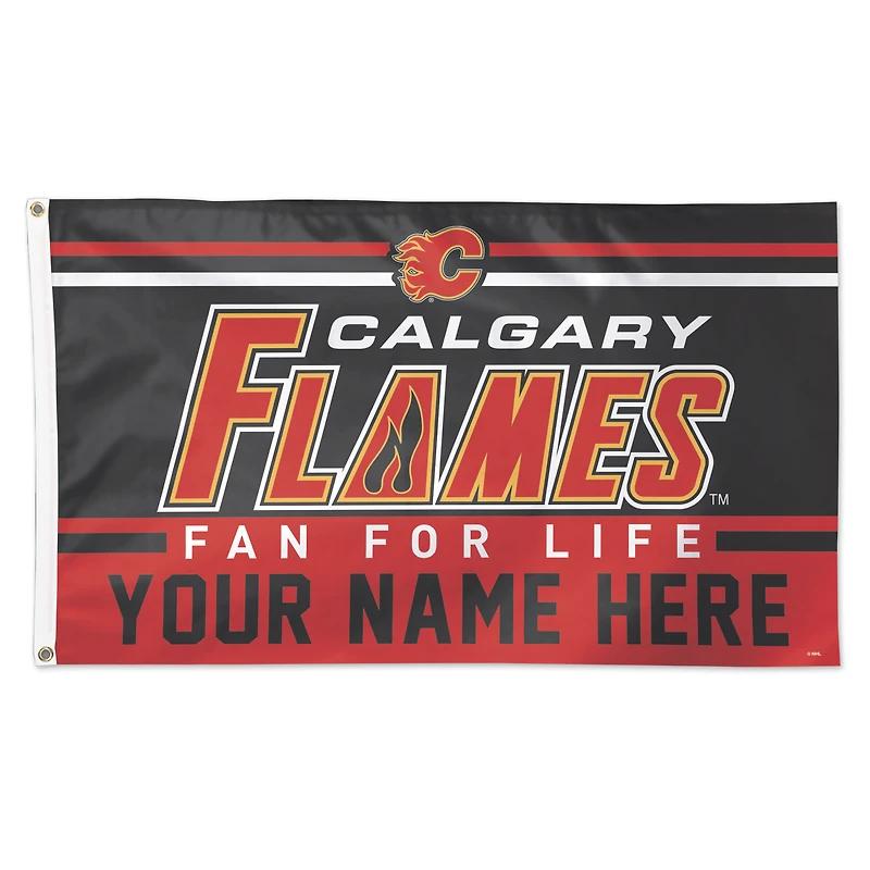 WinCraft Calgary Flames 3' x 5' One-Sided Deluxe Personalized Flag