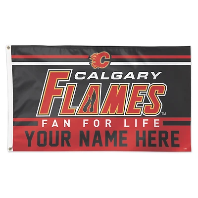 WinCraft Calgary Flames 3' x 5' One-Sided Deluxe Personalized Flag