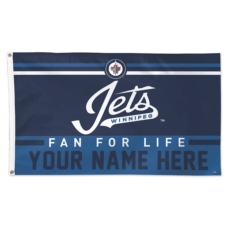 WinCraft Winnipeg Jets 3' x 5' One-Sided Deluxe Personalized Flag