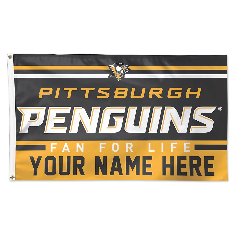 WinCraft Pittsburgh Penguins 3' x 5' One-Sided Deluxe Personalized Flag
