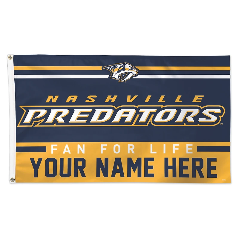 WinCraft Nashville Predators 3' x 5' One-Sided Deluxe Personalized Flag