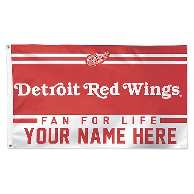 WinCraft Detroit Red Wings 3' x 5' One-Sided Deluxe Personalized Flag