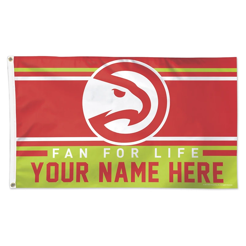 WinCraft Atlanta Hawks 3' x 5' One-Sided Deluxe Personalized Flag