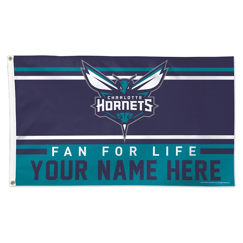 WinCraft Charlotte Hornets 3' x 5' One-Sided Deluxe Personalized Flag