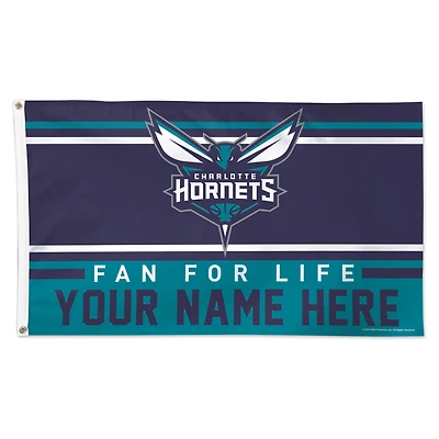 WinCraft Charlotte Hornets 3' x 5' One-Sided Deluxe Personalized Flag
