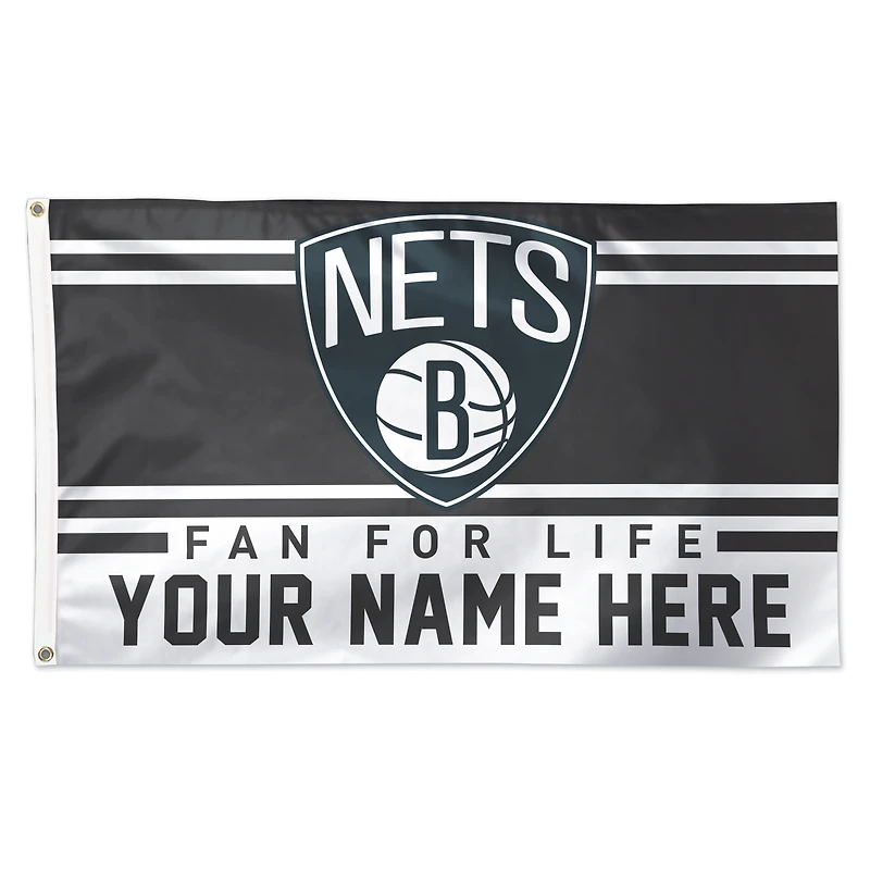 WinCraft Brooklyn Nets 3' x 5' One-Sided Deluxe Personalized Flag