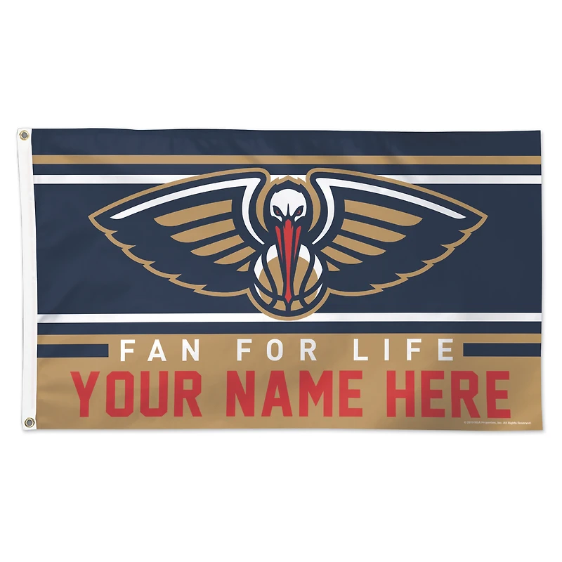 WinCraft New Orleans Pelicans 3' x 5' One-Sided Deluxe Personalized Flag