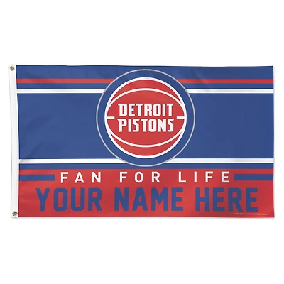 WinCraft Detroit Pistons 3' x 5' One-Sided Deluxe Personalized Flag