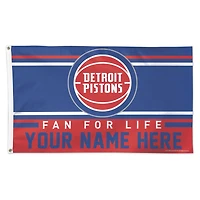 WinCraft Detroit Pistons 3' x 5' One-Sided Deluxe Personalized Flag