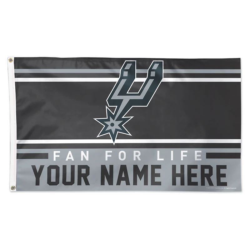 WinCraft San Antonio Spurs 3' x 5' One-Sided Deluxe Personalized Flag