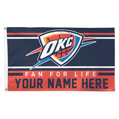 WinCraft Oklahoma City Thunder 3' x 5' One-Sided Deluxe Personalized Flag