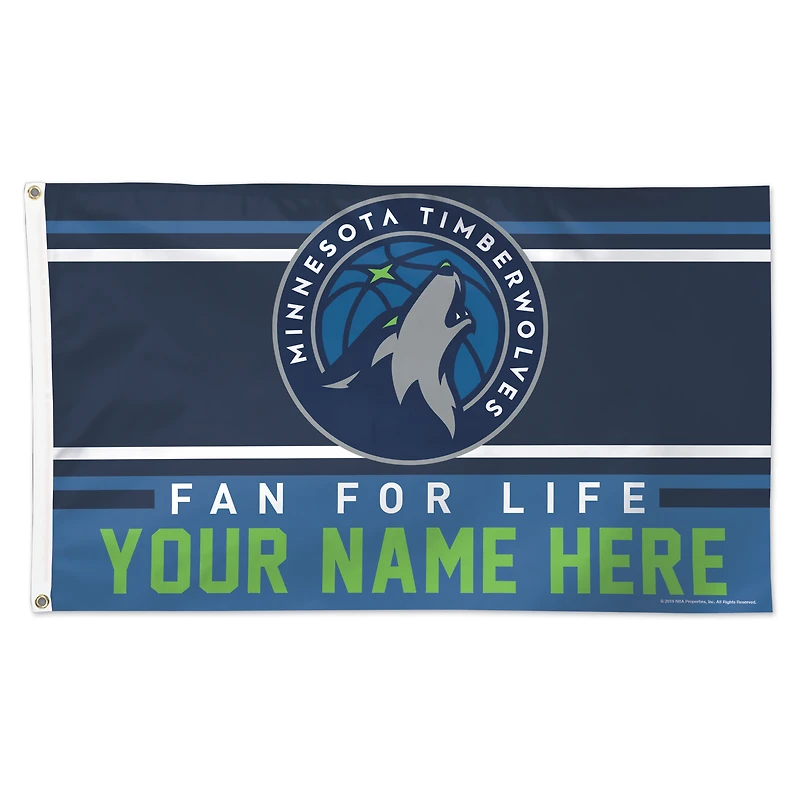 WinCraft Minnesota Timberwolves 3' x 5' One-Sided Deluxe Personalized Flag