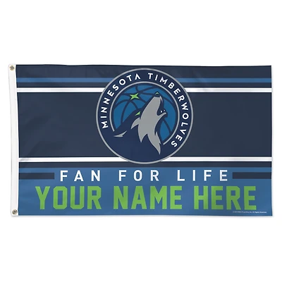 WinCraft Minnesota Timberwolves 3' x 5' One-Sided Deluxe Personalized Flag