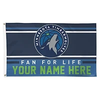 WinCraft Minnesota Timberwolves 3' x 5' One-Sided Deluxe Personalized Flag