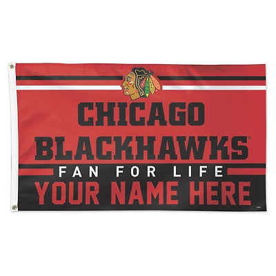 WinCraft Chicago Blackhawks 3' x 5' One-Sided Deluxe Personalized Flag