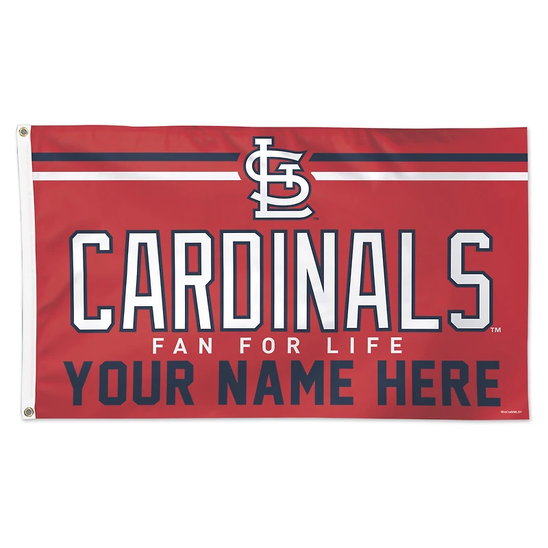 WinCraft St. Louis Cardinals 3' x 5' One-Sided Deluxe Personalized Flag