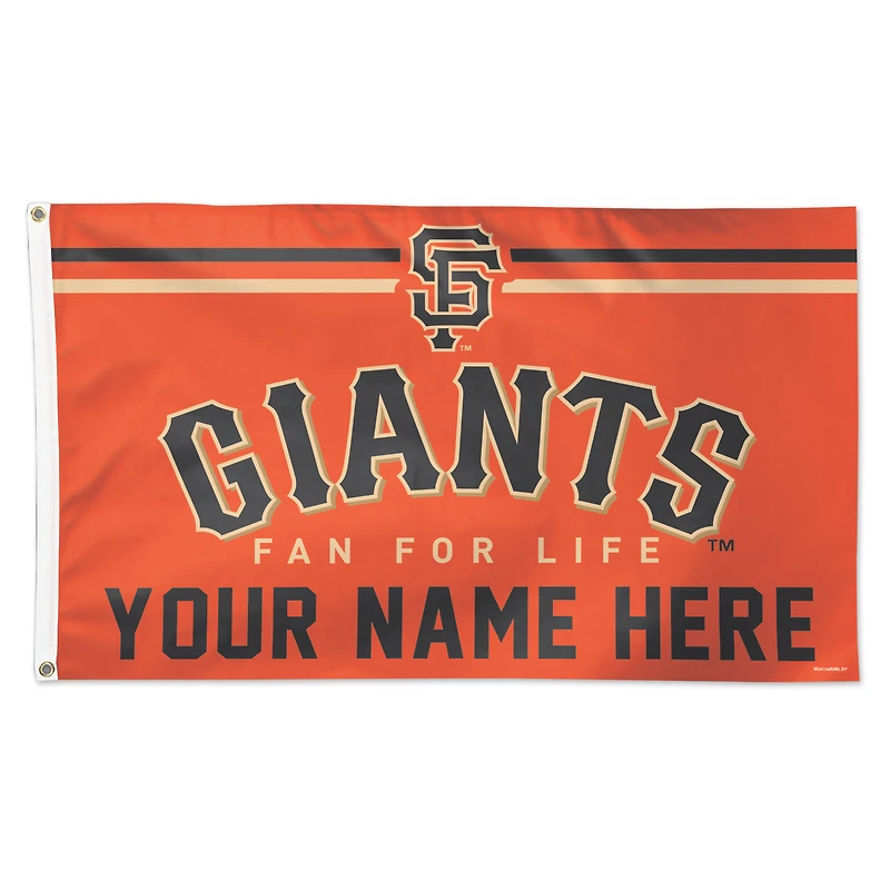 WinCraft San Francisco Giants 3' x 5' One-Sided Deluxe Personalized Flag