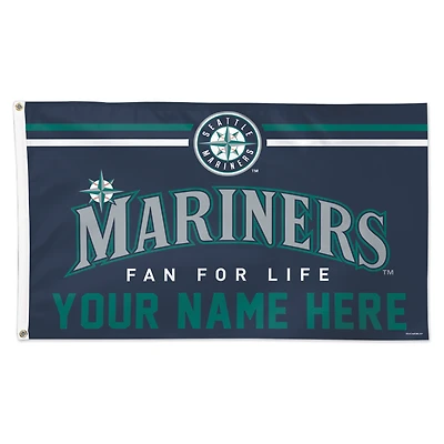 WinCraft Seattle Mariners 3' x 5' One-Sided Deluxe Personalized Flag
