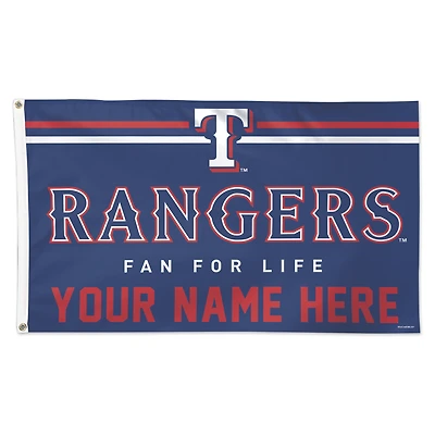 WinCraft Texas Rangers 3' x 5' One-Sided Deluxe Personalized Flag