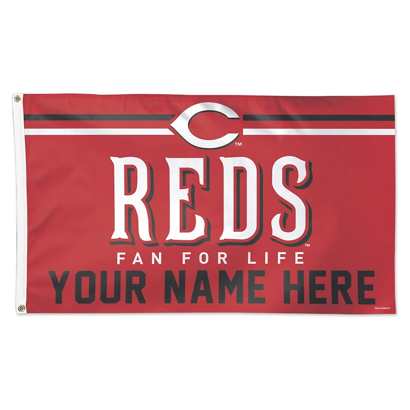 WinCraft Cincinnati Reds 3' x 5' One-Sided Deluxe Personalized Flag