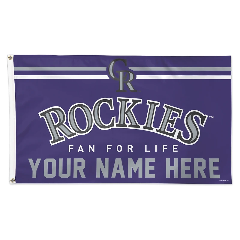 WinCraft Colorado Rockies 3' x 5' One-Sided Deluxe Personalized Flag