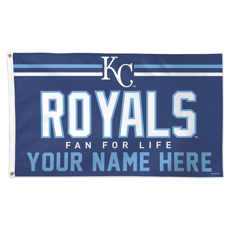 WinCraft Kansas City Royals 3' x 5' One-Sided Deluxe Personalized Flag