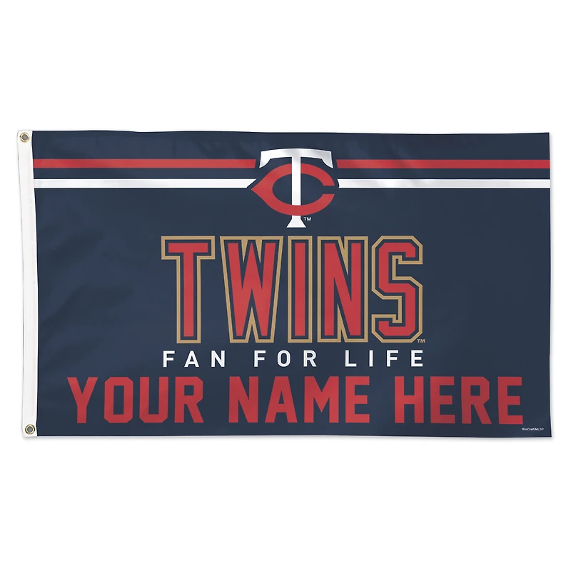 WinCraft Minnesota Twins 3' x 5' One-Sided Deluxe Personalized Flag