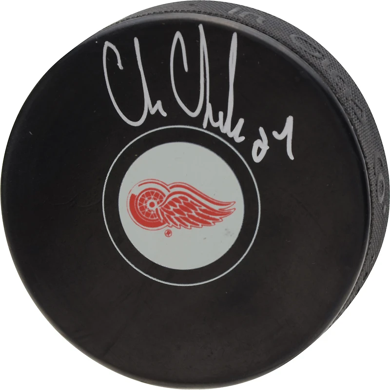 Chris Chelios Detroit Red Wings Autographed Hockey Puck