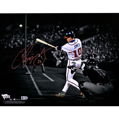 Chipper Jones Atlanta Braves Autographed 11" x 14" Spotlight Hitting Photograph