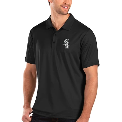 Men's Antigua Black Chicago White Sox Balance Polo